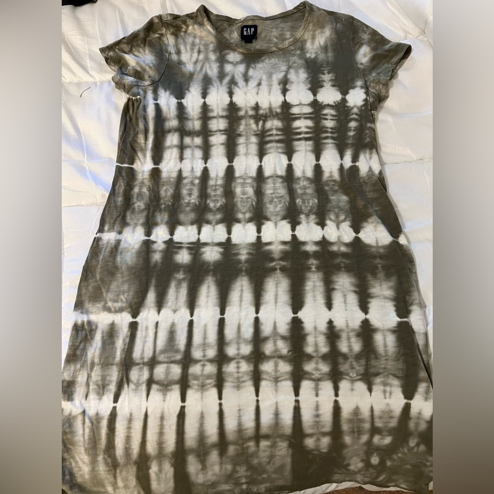 GAP NWOT Green Tye Dye T-Shirt dress Size L